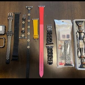 Assortment of fashionable Apple watch bands & covers